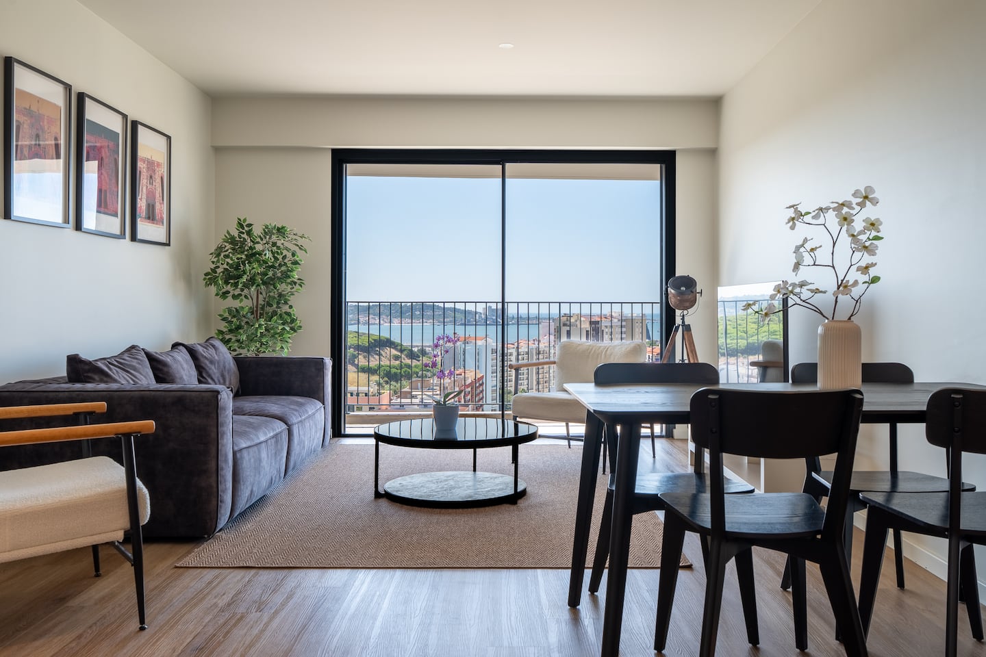 Living room with an ocean view